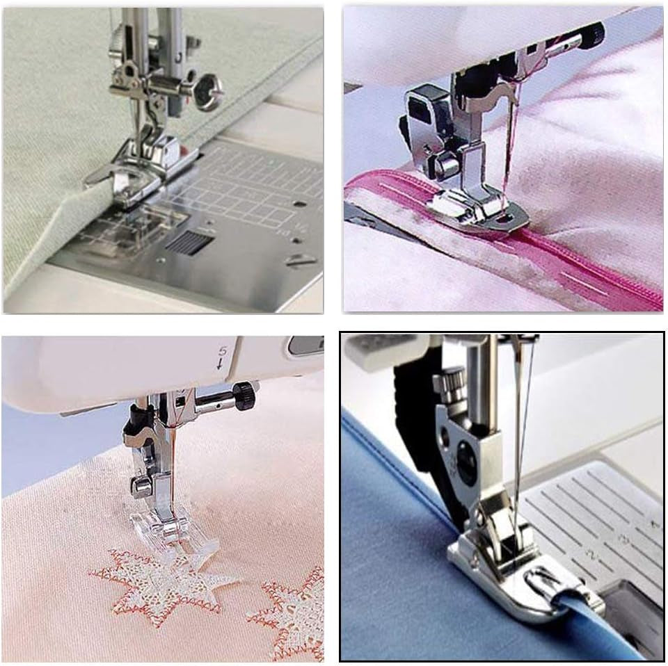 11Pcs Presser Feet, Sewing Machine Kit Household DIY Spare Parts Accessories for Sewing Machine Brother Singer Janome Toyota