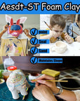 White Moldable Cosplay Foam Clay (500 Gram) - High Density Air Dry Clay, Modeling Clay for Intricate Designs, Figures, Masks, Craft Projects,Great for Cutting, Sanding or Shaping with Tools.