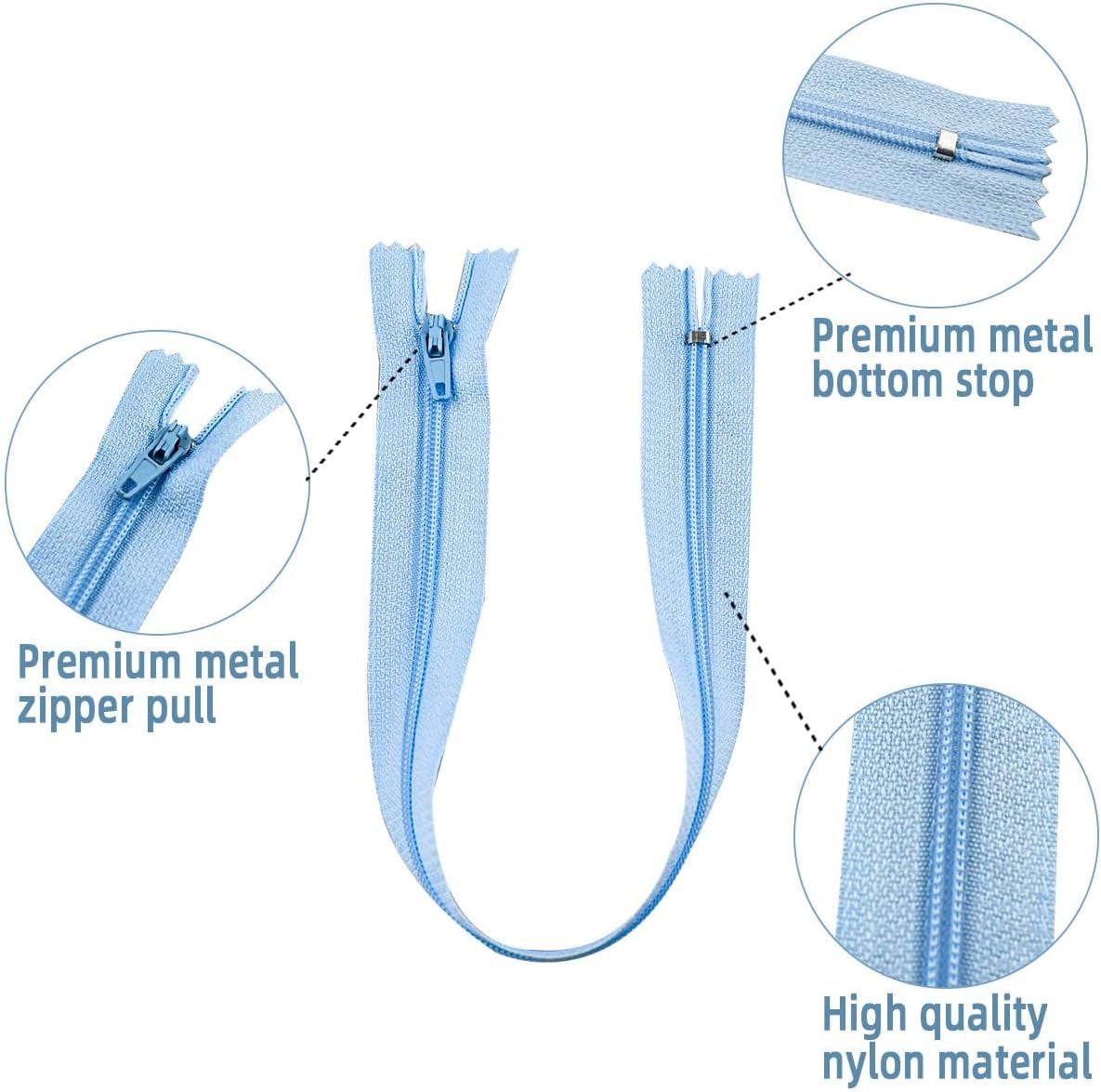 20 Pcs Nylon Coil Zippers Sewing Zippers for Tailor Sewing in 20 Assorted Colors Colorful Crafts Bulk Zipper Supplies Mixed Color Invisible Zippers for Bags Garment Craft DIY Accessories (12 Inches)