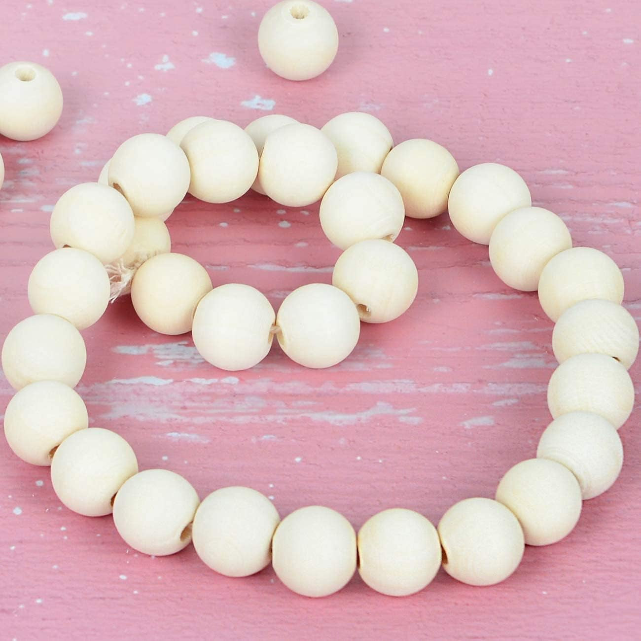 500Pcs 20Mm Wood Beads Natural Unfinished round Wooden Loose Beads Wood Spacer Beads for Craft Making Decorations and DIY Crafts