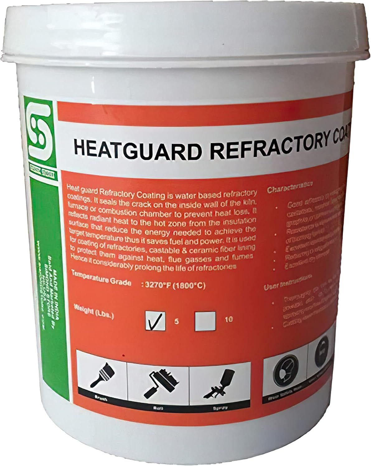 5 Pound Refractory Cement – 3000F Rated - High Temperature Refractory Coating for Ceramic Fiber Blanket Lining in Forge, Kiln, Smelting Furnace