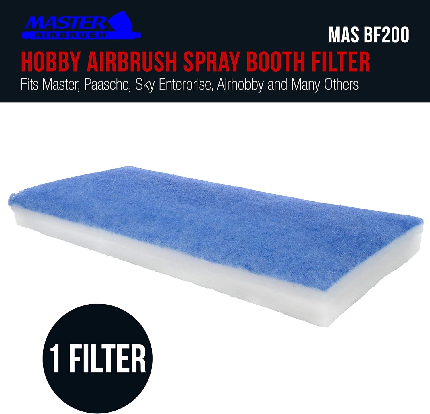 Hobby Airbrush Spray Booth Filter Set, Fits Master, Paasche, Sky Enterprise, Airhobby and Many Others.