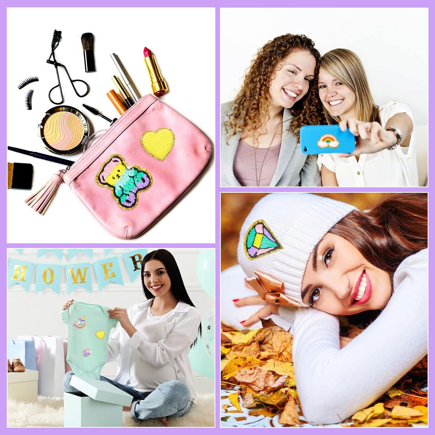 28 Pcs Iron on Patches Colorful Sew Iron on Patch Chenille Embroidered Patches Applique Patches for Clothing Fabric Jackets Jeans Repair Decor Craft (Unicorn Styles)