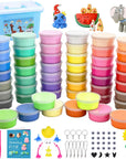 Air Dry Clay for Kids, 50 Colors DIY Modeling Clay Kit with Accessories in Container Box Magic Clay for Arts Crafts DIY Gift