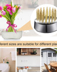 12 Pcs Flower Frog Holder 0.92 Inch Mini Floral round Flower Arranger Fixed Flower Pin Holder Tool Floral Arrangement Pin Holder Japanese Flower Holder Plant Fixation(Gold)