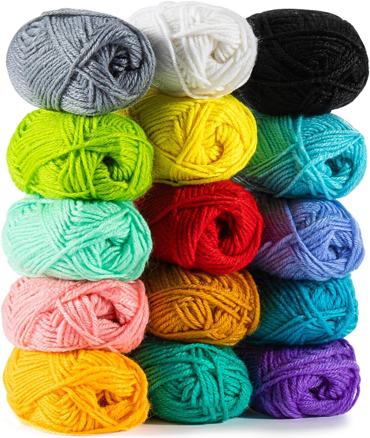15X20G Acrylic Yarn for Crocheting - Soft Knitting Yarn for Crafts Multicolor Yarn Skeins for Crocheting DIY Yarn Bulk for Handicraft Knitting Yarn Scarves Gift for Beginners Adults