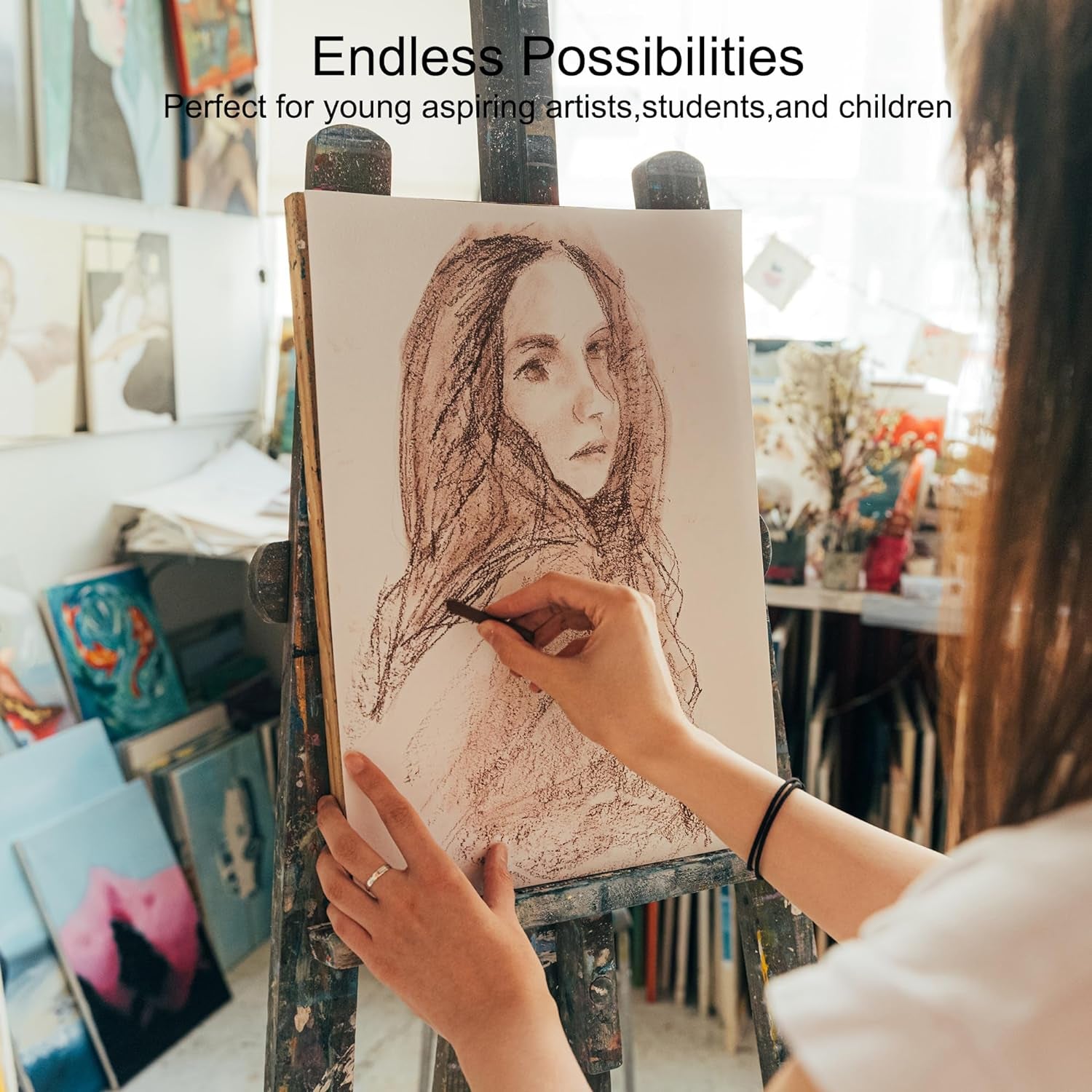 24 Pro Charcoal Drawing Set - Soft,Medium,Hard Charcoal and White Charcoal - Charcol Sticks for Drawing Sketching Shading - Art Supplies Gift for Artists Beginners Adults