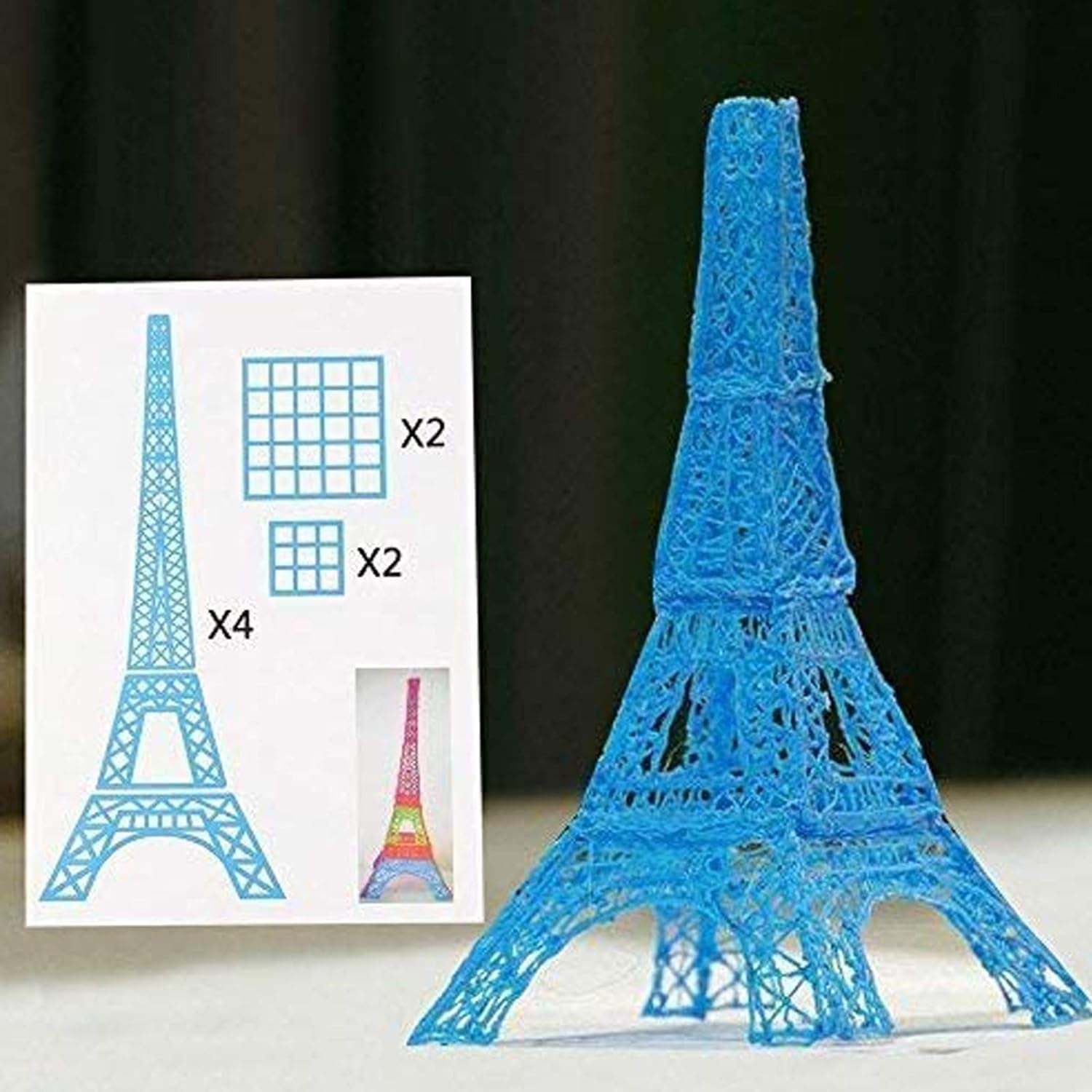 3D Printer Drawing Molds Paper Stencils for 3D Printing Pen, Printing Paper Painting Graffiti Template for 3D Pen Kids DIY Gift Present, 20 Sheets 40 Patterns with a PVC Transparent Board.