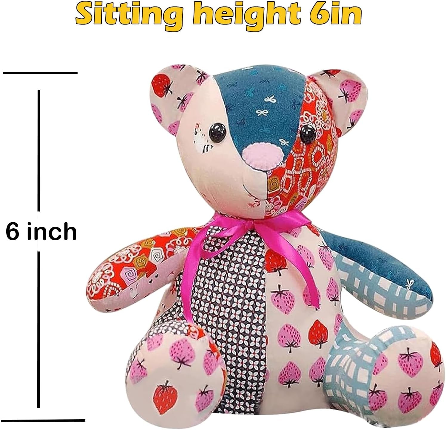 Acrylic Memory Bear Template Ruler Set with Detailed Instructions, Sewing Patterns for Beginners, Teddy Bear Quilting Templates (Sitting Height 6In)