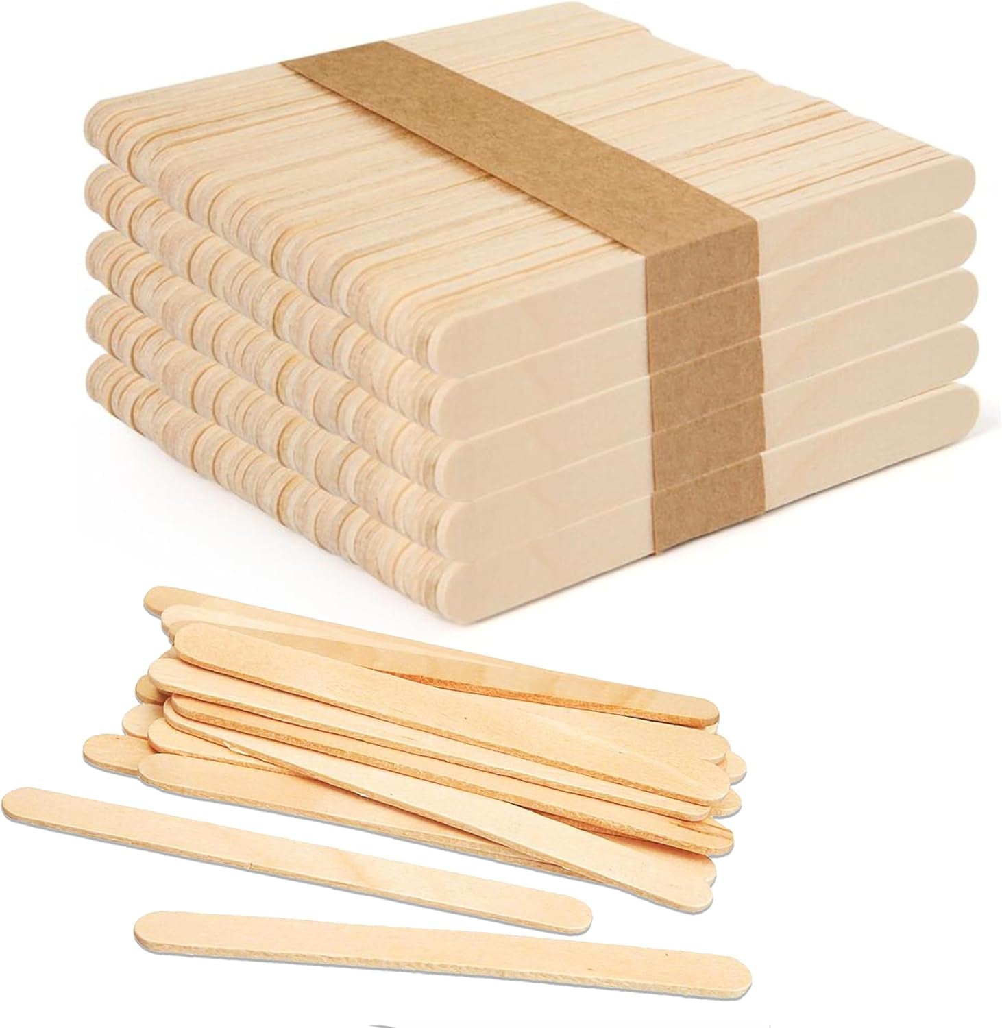 4.5" Natural Wooden Popsicle Craft Sticks - Package of 200Ct (Traditional Plain - 4.5")