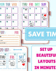 Easy to Use Stencil Set for Dotted Journals - Time Saving Planner Accessories/Supplies Kit Makes Creating Layouts Easy - Incl. Bullet Point Checklists, Daily/Weekly/Monthly Calendars