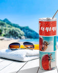 Skinny 20 OZ Straight Stainless Steel White Tumbler with Metal Straw for Heat Press Machine Printing 4 Pack