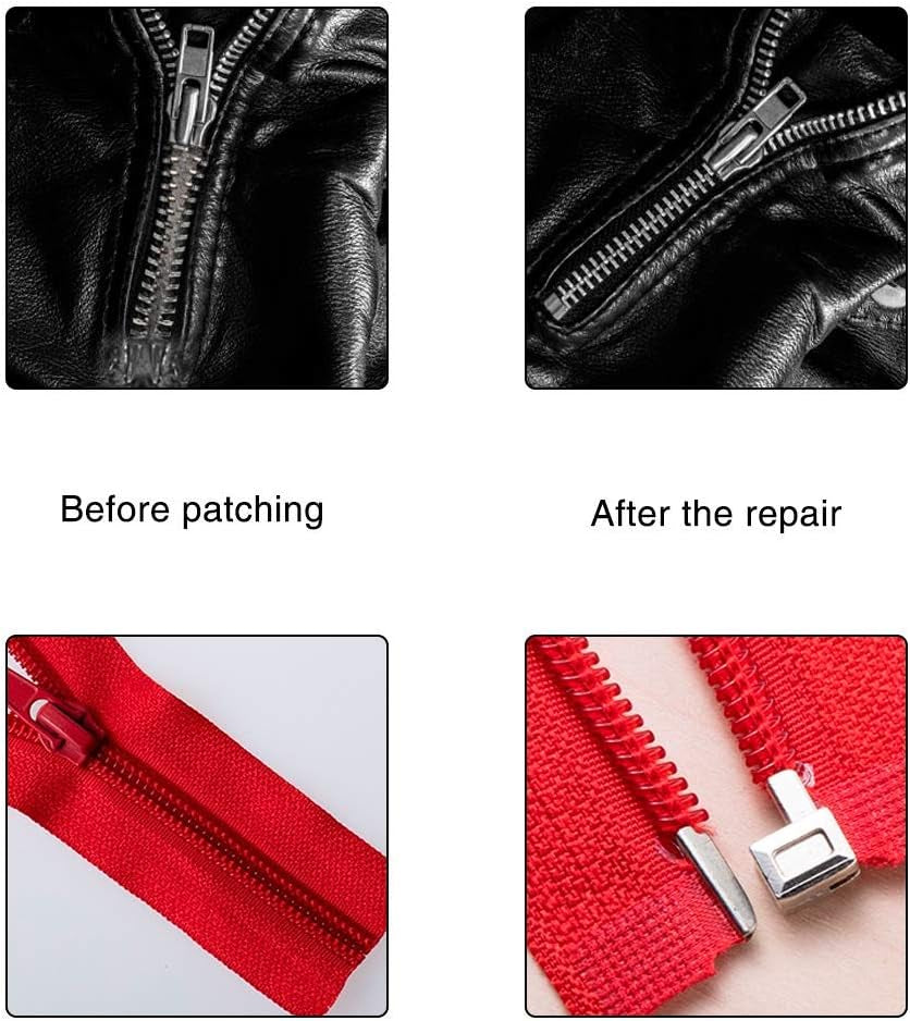 12 Sets Metal Zipper Latch Slider Retainer 3 Color #3#5#8#10 Insertion Pin Zipper Bottom Zipper Stopper for Metal Zipper Repair Zip Sewing Replacement DIY, 24Pcs