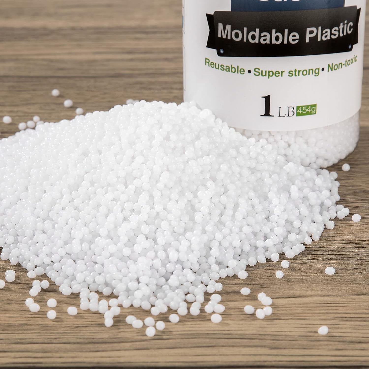 Moldable Plastic Clay, 1Lb/16Oz White Modeling Clay Thermoplastic Beads for DIY Modeling Making Creative Activity, Good Creating Teaching Kits for Adults or Kids