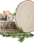 Wood Slices 10 Inches-11In 6 Pcs Wood Rounds Large Wood Slices for Centerpieces Natural Wood Slab,Wood Pieces,Unfinished Wood Slices Forcrafts,Wood Centerpieces, Decor,Weddings, Christmas