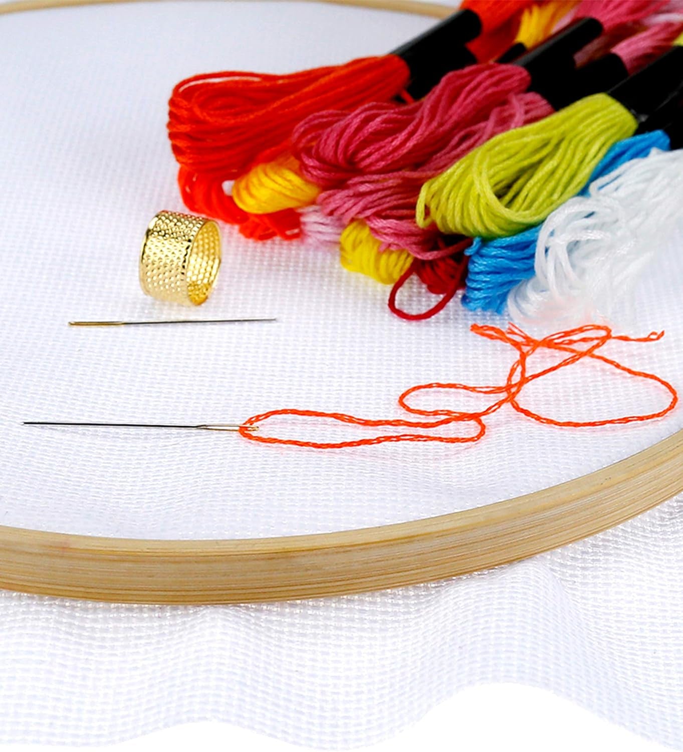 2 Pieces 14 Count Big Size White Aida Cross Stitch Fabric, Classic Reserve Aida Cloth, 19.6 X 21.6 Inch