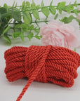 U Pick 10Yds 5Mm 3 Braided Cord Decorative Twisted Satin Polyester Twine Cord Rope String Thread Shiny Cord Choker Thread (01 Red)