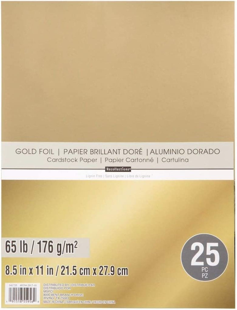 Gold Foil 65Lb Cardstock Paper (Single)