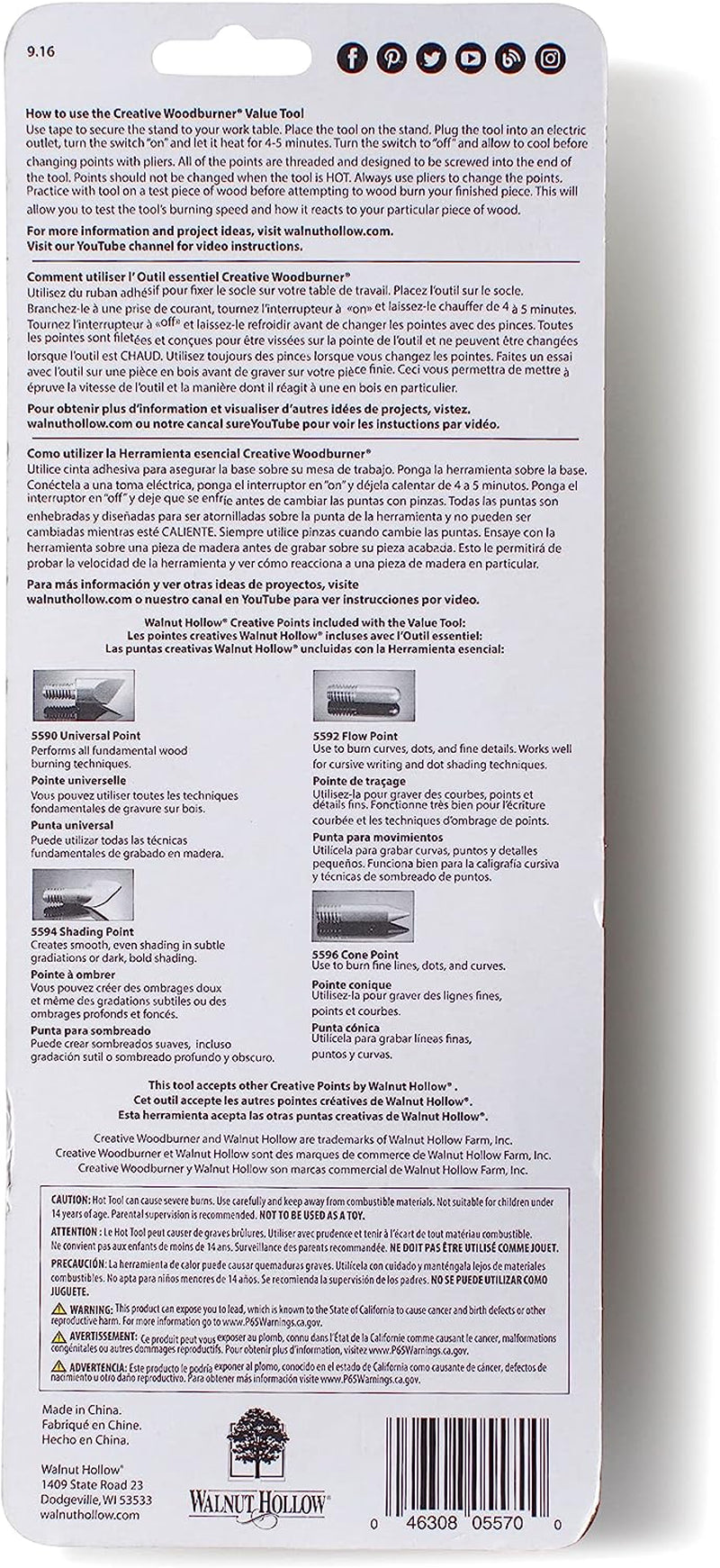 Creative Woodburner Introduction Value Tool for Beginner Wood Burning, 4 Points (Tips), Wood Burning Pen