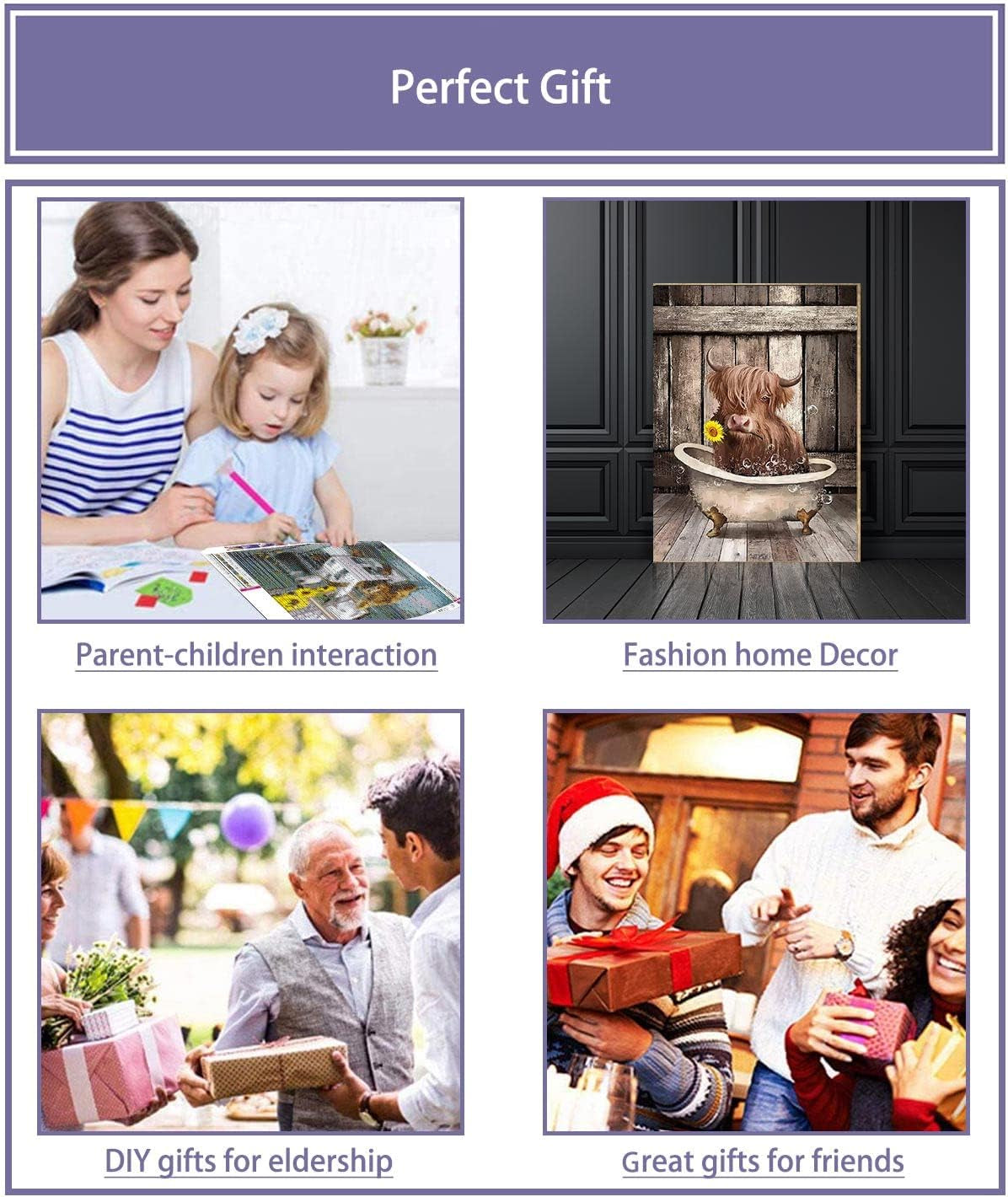 2 Pack Cow Diamond Painting Kits for Adults Cow Diamond Art Full Drill 5D DIY Diamond Painting Kits for Kids Home Wall Decor (Cow 11.8X15.7Inch) …