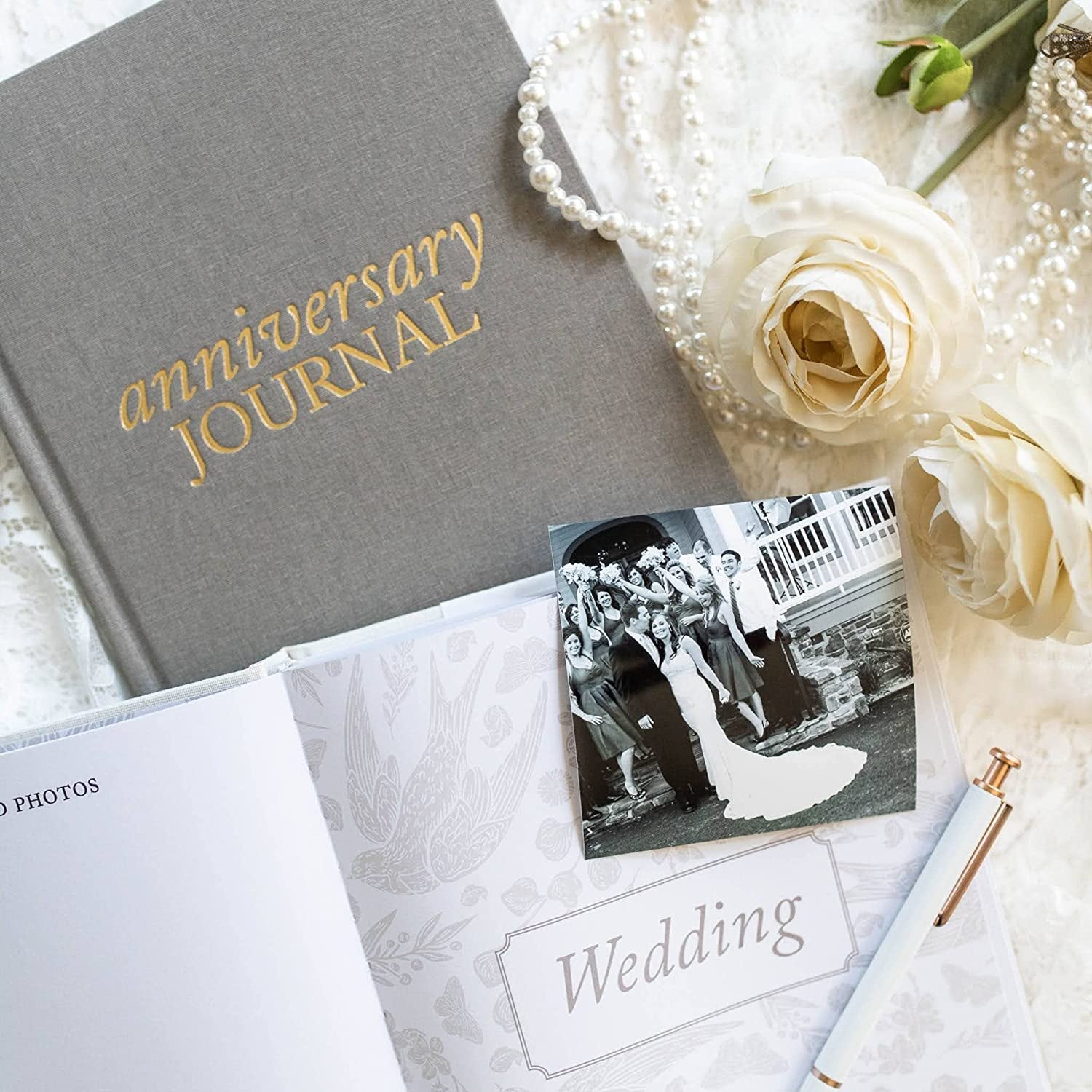 Wedding Anniversary Journal (Taupe, 189 Pages) by Duncan &amp; Stone - Anniversary Book for Couple - Marriage Memory Book &amp; Photo Album - Unique Wedding Gifts for Couple