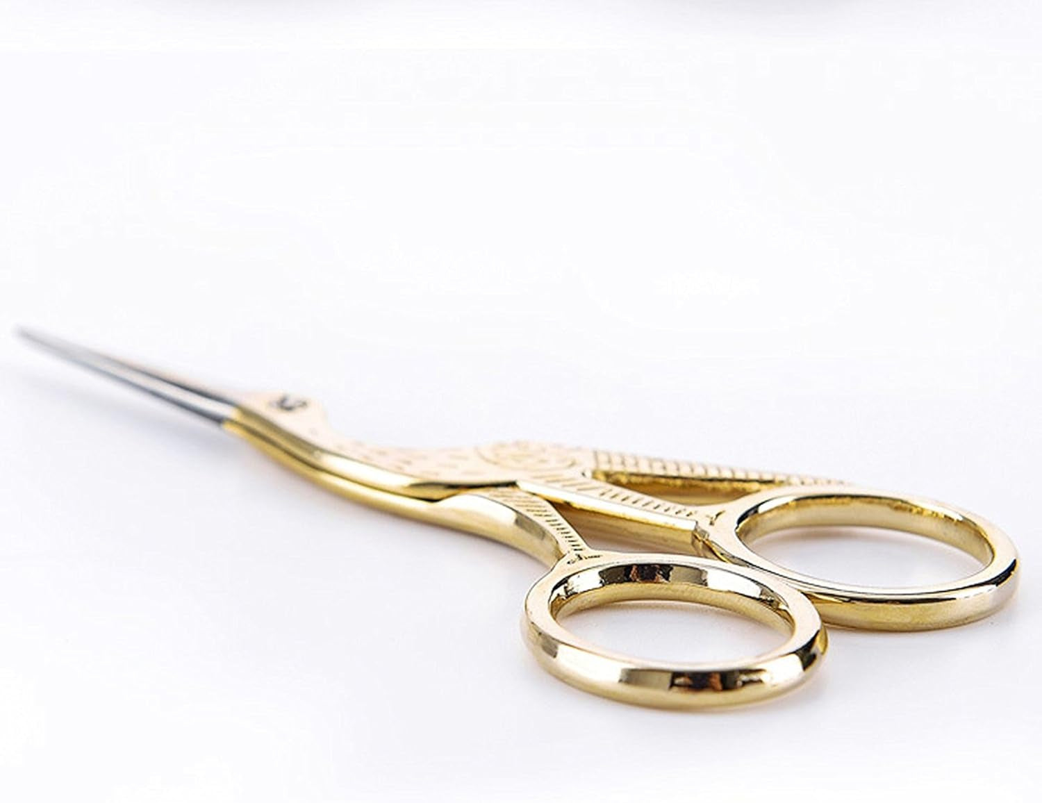Gold Vintage Plum Blossom Scissors and Classic Crane Design Sewing Scissors for Embroidery, Sewing, Craft, Art Work & Everyday Use