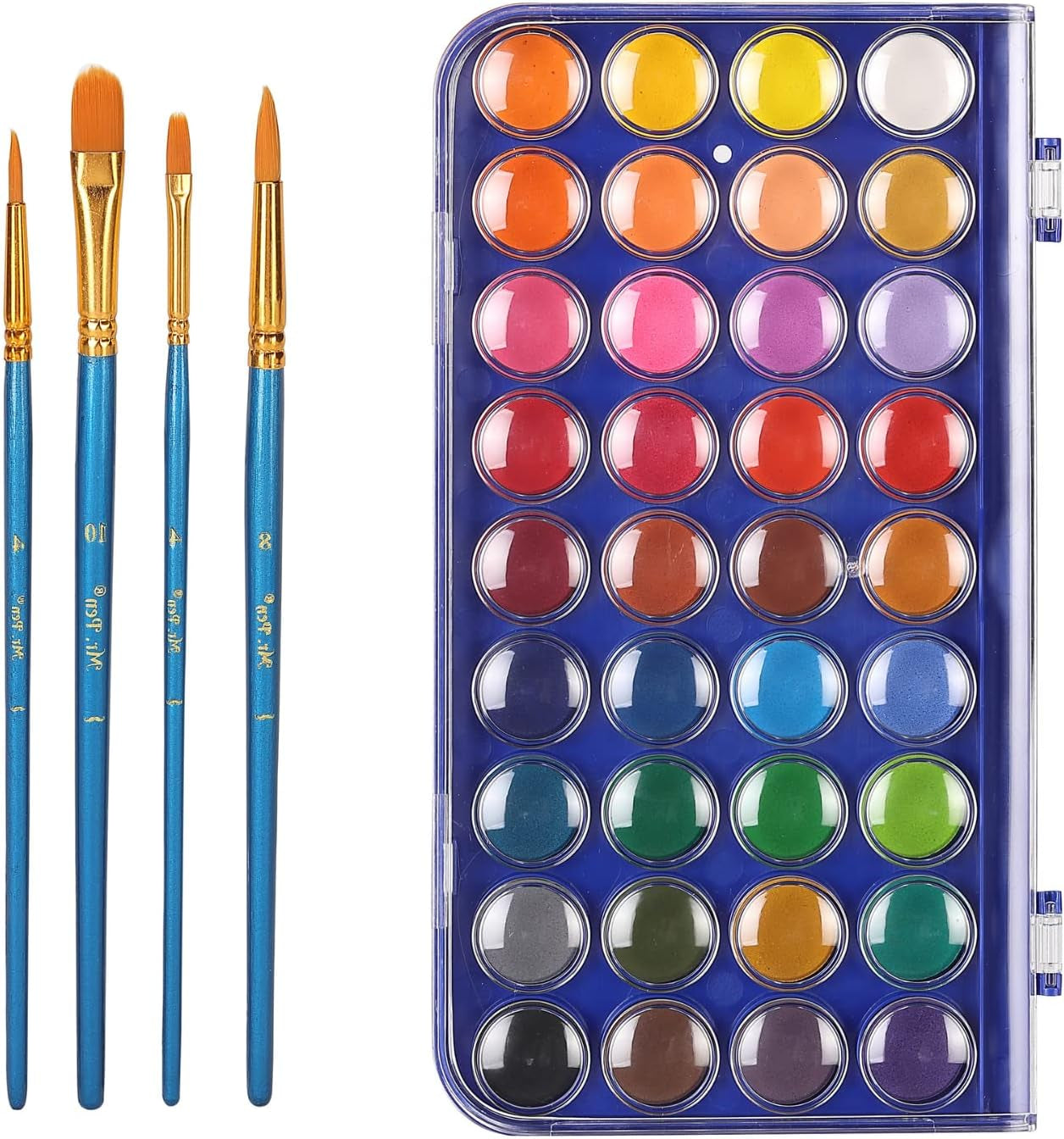- Watercolor Paint Set, 40 Pcs, 36 Colors, Watercolor Paints, 4 Brushes, Non-Toxic Watercolor Paint, Portable Watercolor Set, Water Colors for Adults, Kids, Beginners and Artists