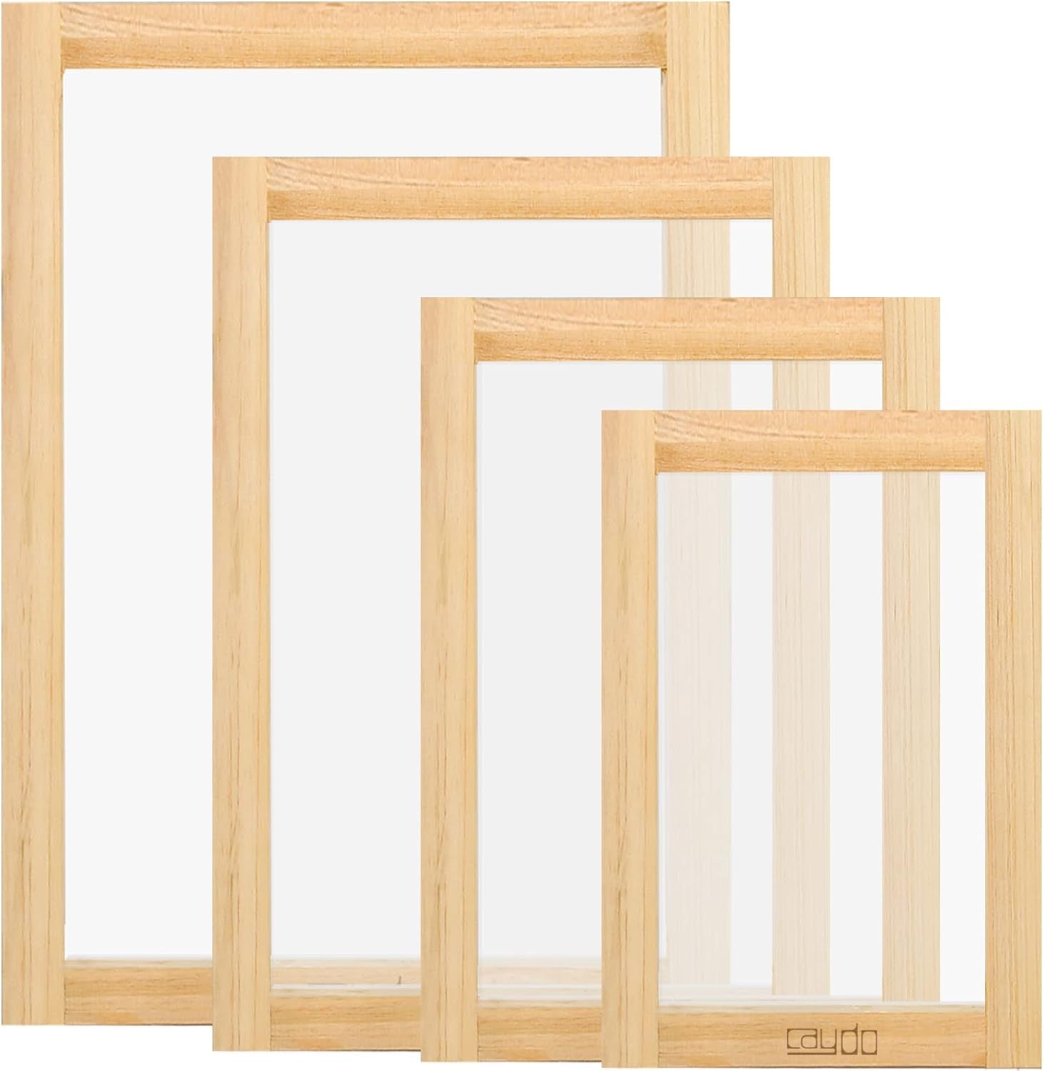 4 Pieces 4 Size Screen Printing Frame with 110 Mesh for Screen Printing Beginners and Kids, 9 X 5.1 Inch, 10.6 X 6.7 Inch, 12.2 X 8.2 Inch, 14 X 10 Inch