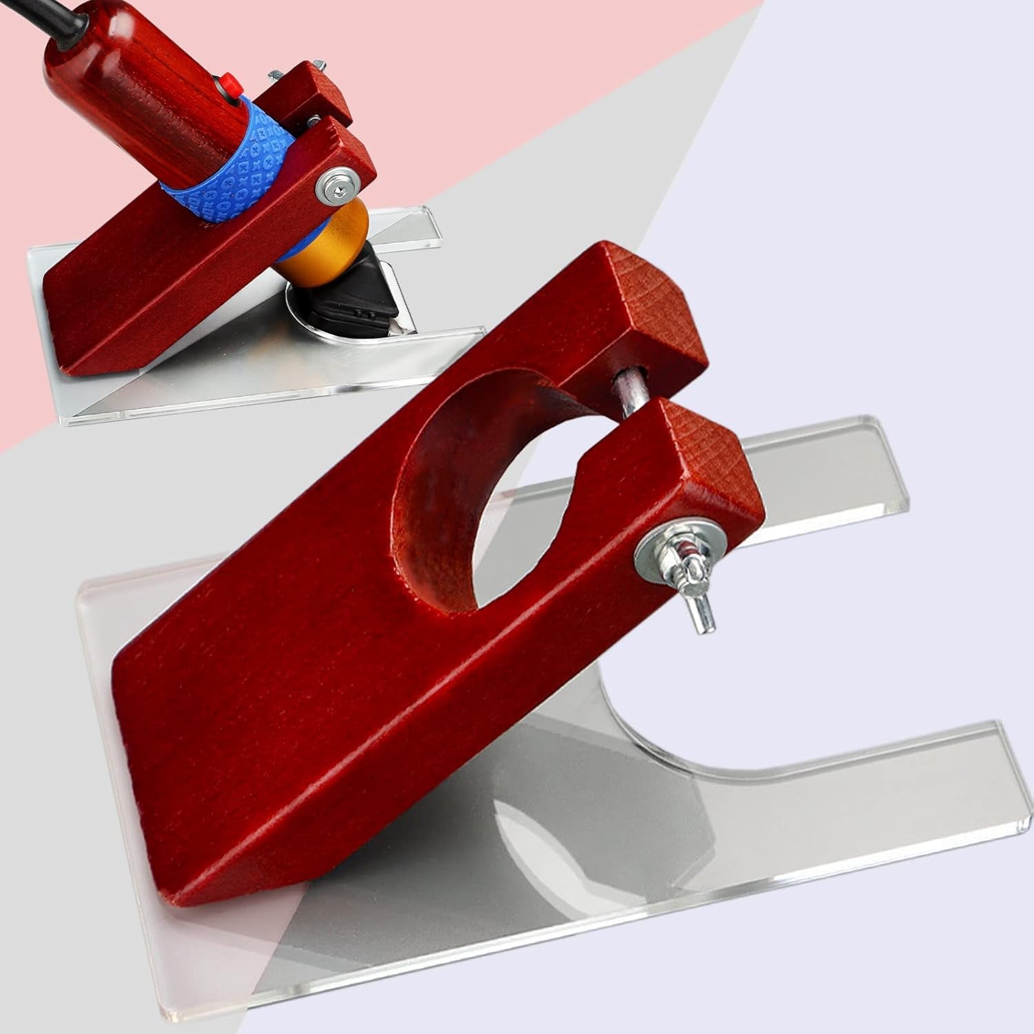 Carpet Trimmer with Shearing Guide, Electric Speed Adjustable Rug Tufting Carver Clippers, Electric Rug Shears Carpet Carving Tool for Handmade Rug Clean and Tufted Rug(With Stand Base and 2 Blades)