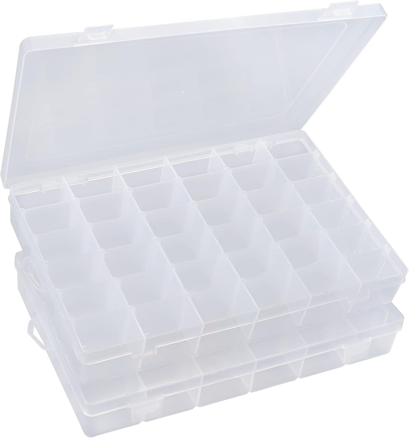 Bead Organizer 2 Pack 3600 Tackle Box Organizer Clear Organizer Box 36 Grids Plastic Craft Organizer Jewelry Sewing Storage Box with Dividers