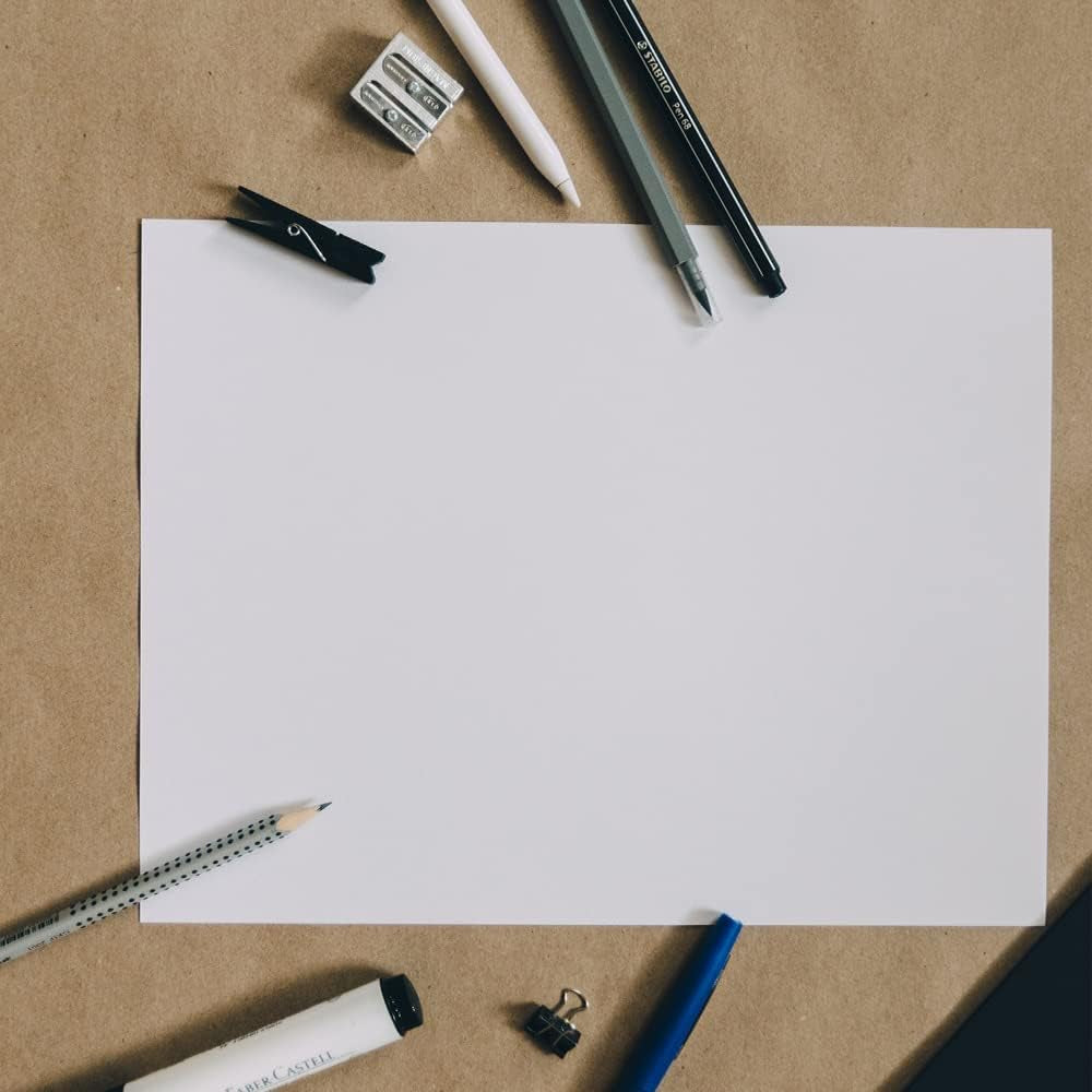 White Thick Paper Cardstock - 80 Lb Card Stock (216 Gsm) | 8.5 X 11 Inch | 50 Sheets | Heavyweight Cover Stock for Business Cards, Art, Invitations, Stationery Printing