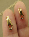 4Pcs/Set 14K Solid Yellow Gold Jewelry Lobster Clasp Bead Open Jump Ring (8Mmx3Mm)