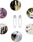 46 PCS Safety Pins, Premium Safety Pins Metal Silver Sewing Pins Set Durable Assorted 7 Sizes 19Mm - 54Mm for Home Office Use Art Craft Sewing Jewelry Making