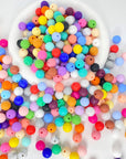 300Pcs Silicone Beads, 12Mm round Silicone Beads Bulk for Keychain Making Kit 30 Colors Rubber Beads Silicone Focal Beads Loose Beads for Necklace Bracelet Lanyard Making