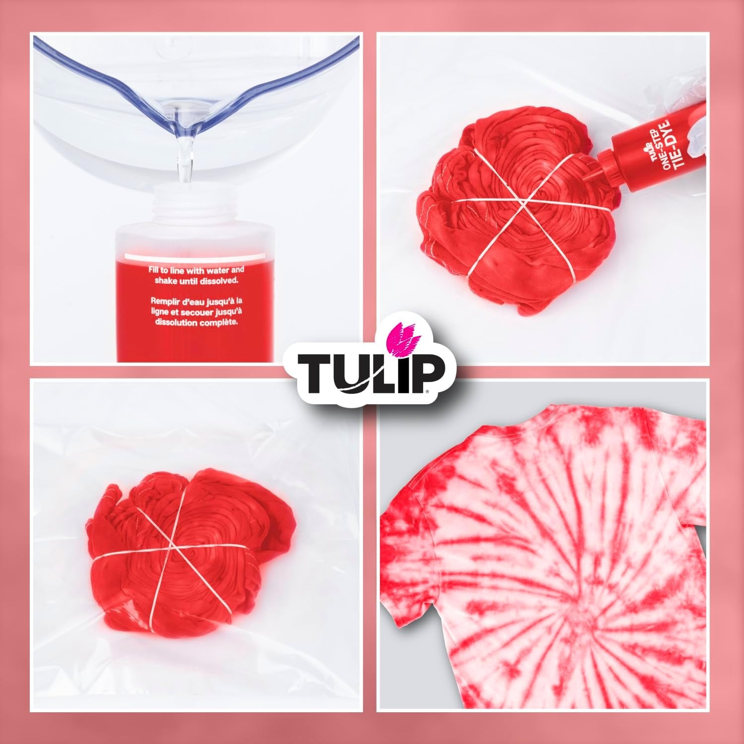 One-Step Tie-Dye Kit  Fabric Dye Open Stock 21543 Fdy Opstk Red 3/36, as Detailed