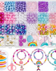 773Pcs Mermaid Charm DIY Bead Kit for Kids Girls with Pearl Starfish Shell, Ocean Beads with Mermaid for Bracelet Necklace Making