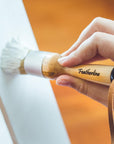 Series Natural Bristle 2 Brush Set | 1 Inch round and Flat Detail Brushes | Use to Apply Paint, Wax, Cream and More