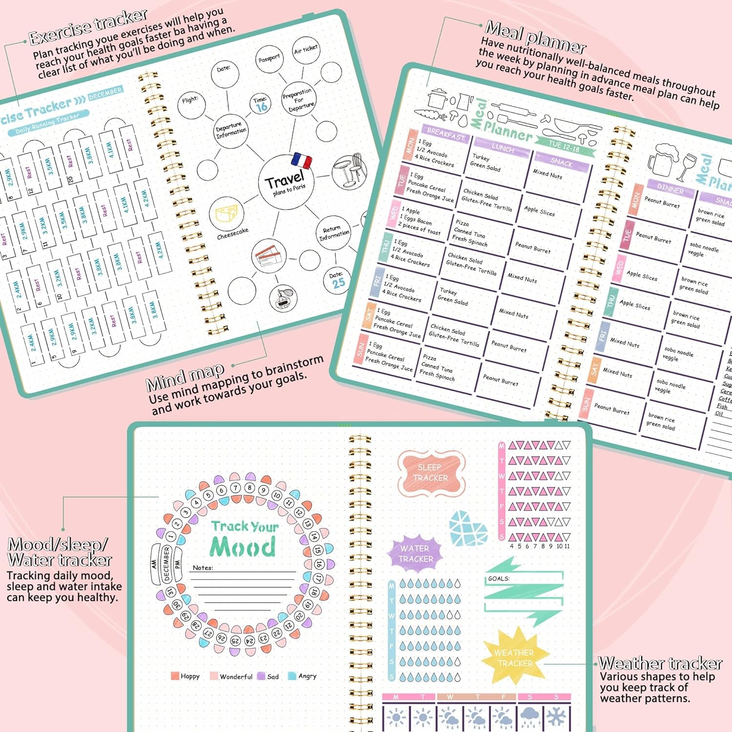 36Pcs Bullet Journal Stencils Templates Set (5.1 * 7.9 Inch) - Bullet Journals Accessories/Supplies Kit - Journal Stencils for Bullet Journaling - Planner Stencils for A5 Dotted Journal