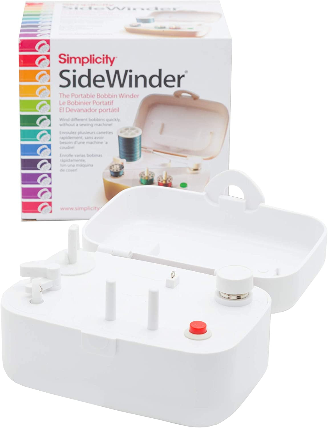388175A Sidewinder Portable Automatic Bobbin Winder Machine, 120 Voltage, White