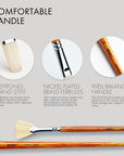 ARTIFY Oil Paint Brushes Set, 15Pcs Professional Natural Chungking Bristle Acrylic Paint Set, Perfect for Oil and Acrylic Painting, Long and Heavy Handle