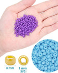 13200Pcs Glass Seed Beads Small Craft Beads Small Beads for DIY Bracelet Necklaces Crafting Jewelry Making Supplies with Two 0.6Mm Clear Bracelet String (3Mm, 550 per Color, 24 Colors)