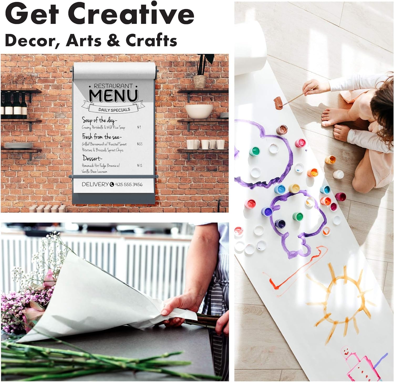 Durable Art Easel Paper Roll for Crafts, Drawing & Painting | Ideal for Kids Projects | 30 Inches X 200 Feet | by Paper Pros