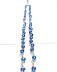 Made in Italy Blue Rosary Blessed by Pope Francis Vatican Rome Holy Father Crystal Glass Beads with Silver Toned Base Papal Cross Crucifix Blessing