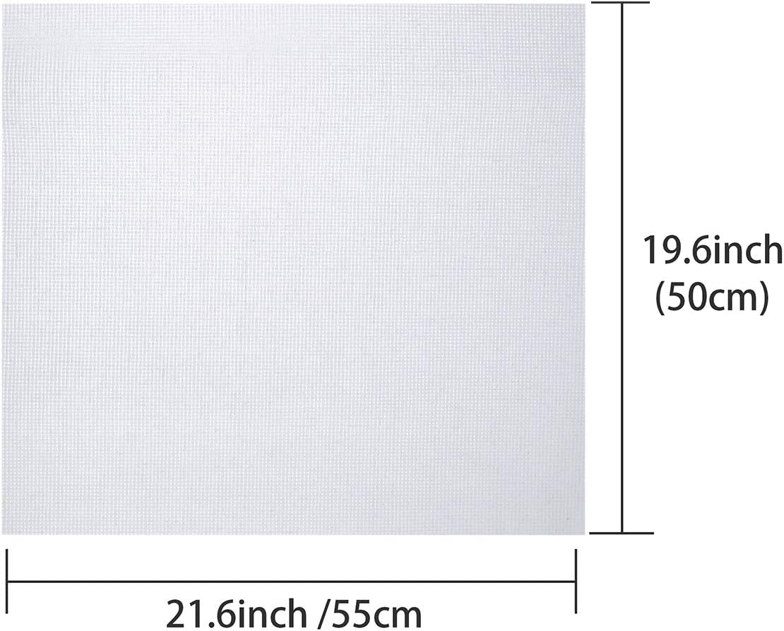 2 Pieces 14 Count Big Size White Aida Cross Stitch Fabric, Classic Reserve Aida Cloth, 19.6 X 21.6 Inch