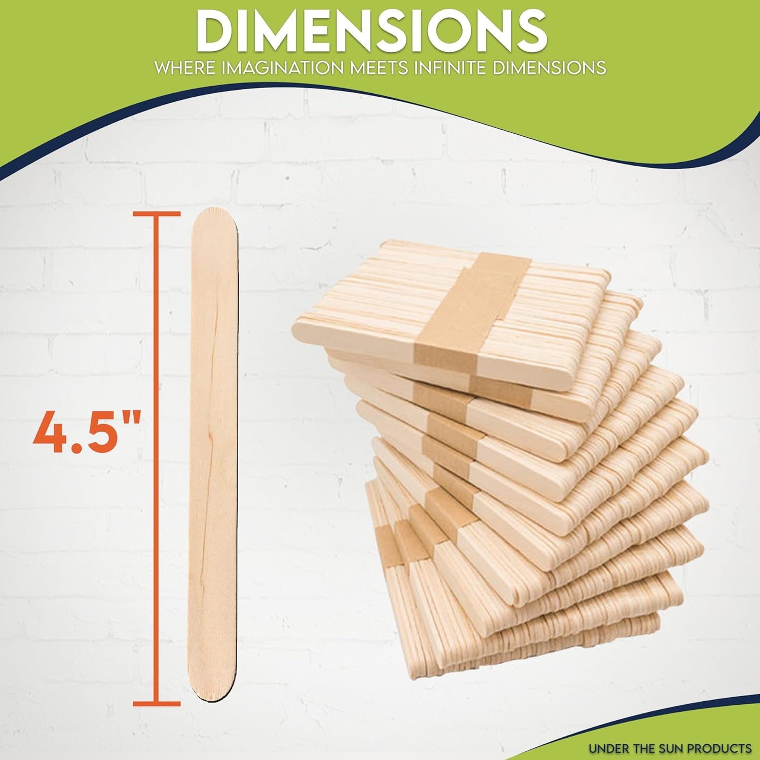 4.5" Natural Wooden Popsicle Craft Sticks - Package of 200Ct (Traditional Plain - 4.5")