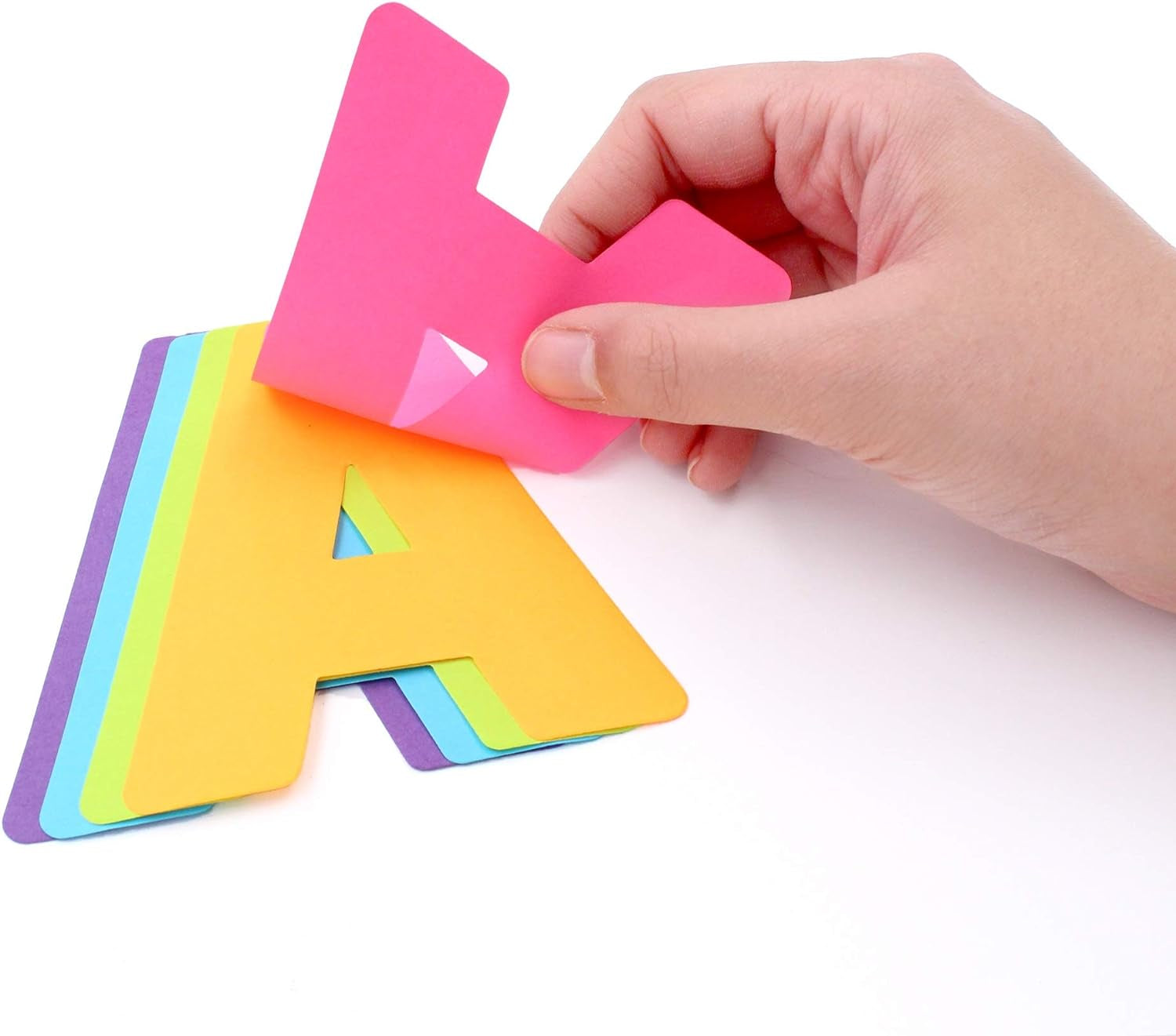 Jumbo 4" Paper Poster Letters and Numbers for Projects and Crafts, Neon Colors, 190 Pieces, Study Room