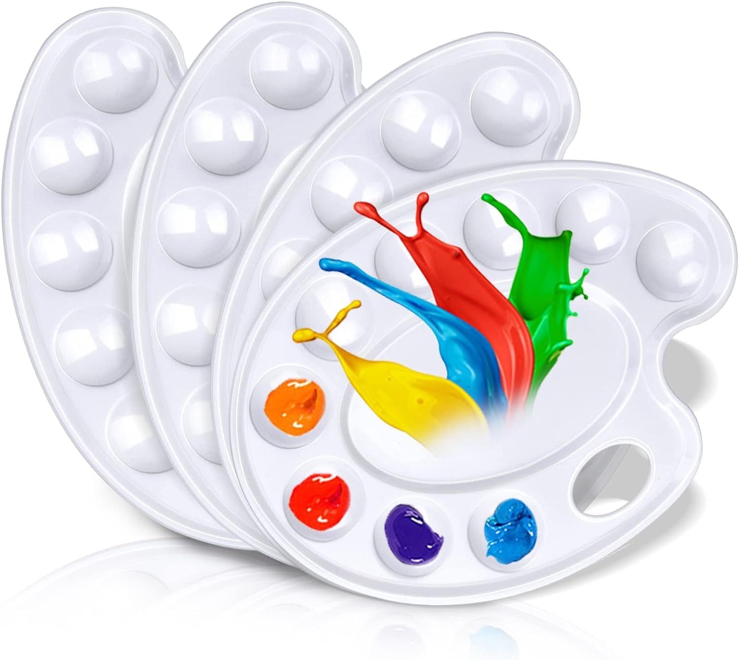 Update 30Pcs Paint Tray Palettes,Plastic Paint Tray Palette,Paint Palettes,Paint Pallets with 9 Wells for Adults & Kids, or Painting or DIY Craft Class,White