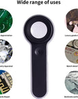 60X Illuminated Rechargeable Magnifier with Dual Coated Lenses, LED/UV Illuminated, Designed for Restoration Jewelry Identification, Close Work, Repair, Gardening, Stamps, Rock Collecting