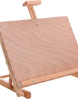 Solid Solana Adjustable Wood Desk Table Easel with Storage Drawer, Paint Palette, Premium Beechwood - Portable Solid Wooden Artist Easel Top Board - Canvas Painting, Drawing Book Stand