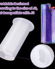 2PCS Pocket Lighter Case Epoxy Resin Silicone Mold & Glitter Pack, Work for Standard Size BIC J6 Lighter Protective Cover Sleeve Pouch Wrap Holder DIY Art Craft (Classic/Full/Maxi/Regular/J6)